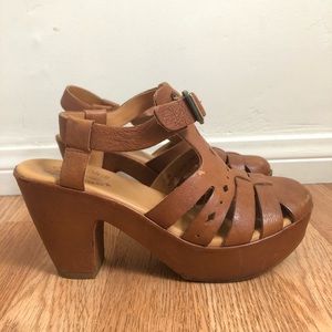 Kork Ease Retro 70s Leather Platform Heels 7